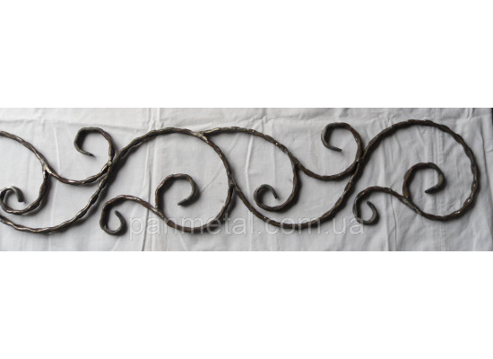 Фриз кований декоративний 1200*160мм 12*6 мм вальцьований-1