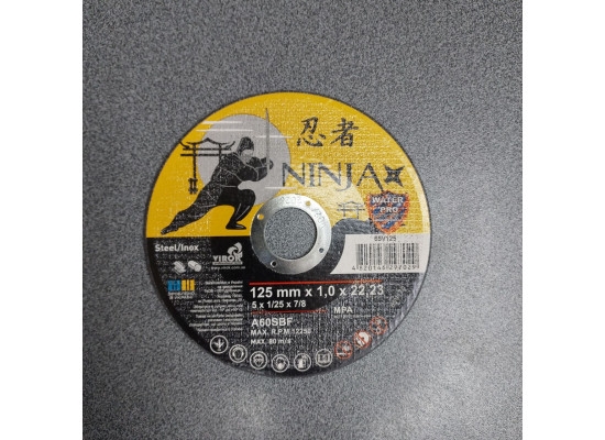 Круг на болгарку NINJA 125*1.0*22.23 мм  відрізний по металу та нержавійці-4